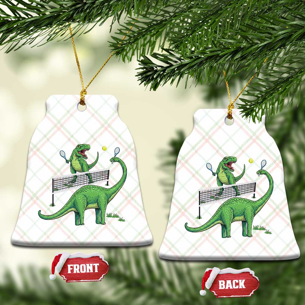 Funny Prehistoric Dinosaur Tennis Player Game Day Ceramic Ornament TS12 Print Your Wear