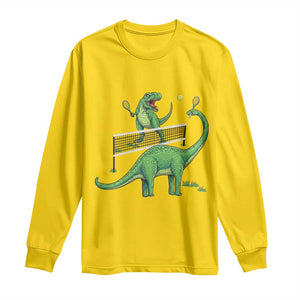 Funny Prehistoric Dinosaur Tennis Player Game Day Long Sleeve Shirt TS12 Daisy Print Your Wear