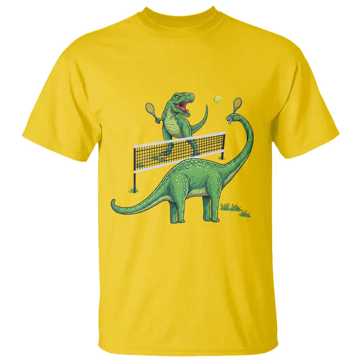 Funny Prehistoric Dinosaur Tennis Player Game Day T Shirt TS12 Daisy Print Your Wear