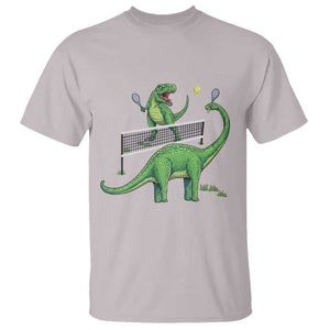 Funny Prehistoric Dinosaur Tennis Player Game Day T Shirt TS12 Ice Gray Print Your Wear