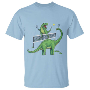 Funny Prehistoric Dinosaur Tennis Player Game Day T Shirt TS12 Light Blue Print Your Wear