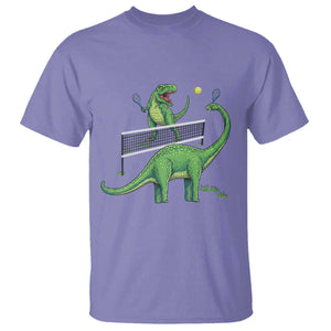 Funny Prehistoric Dinosaur Tennis Player Game Day T Shirt TS12 Violet Print Your Wear