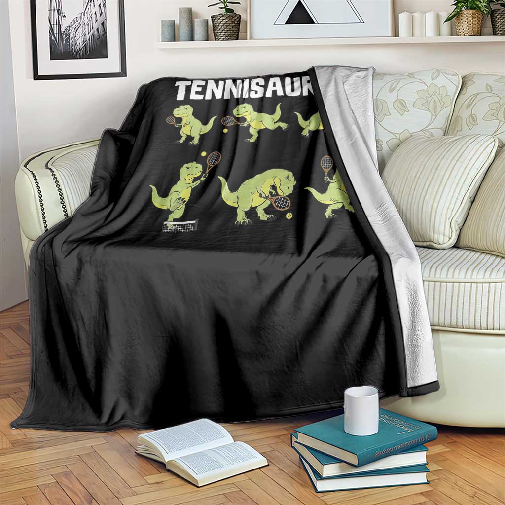 Funny Prehistoric Dinosaur Tennis Player Throw Blanket Gift For Tennis Fans TS12 Print Your Wear
