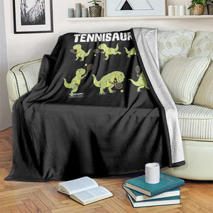 Funny Prehistoric Dinosaur Tennis Player Throw Blanket Gift For Tennis Fans TS12 Print Your Wear