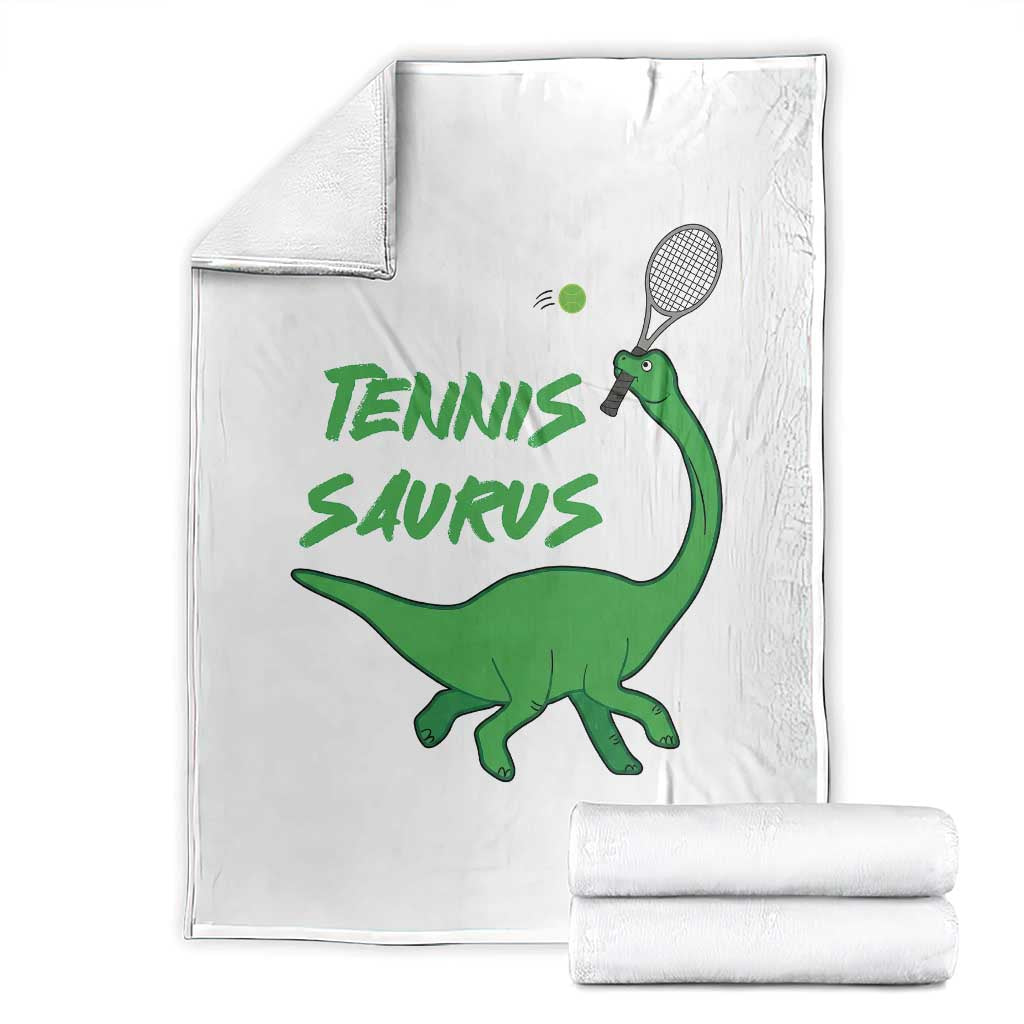 Funny Tennis Dinosaur Tennis Lover Throw Blanket Gift For Tennis Fans TS12 White Print Your Wear