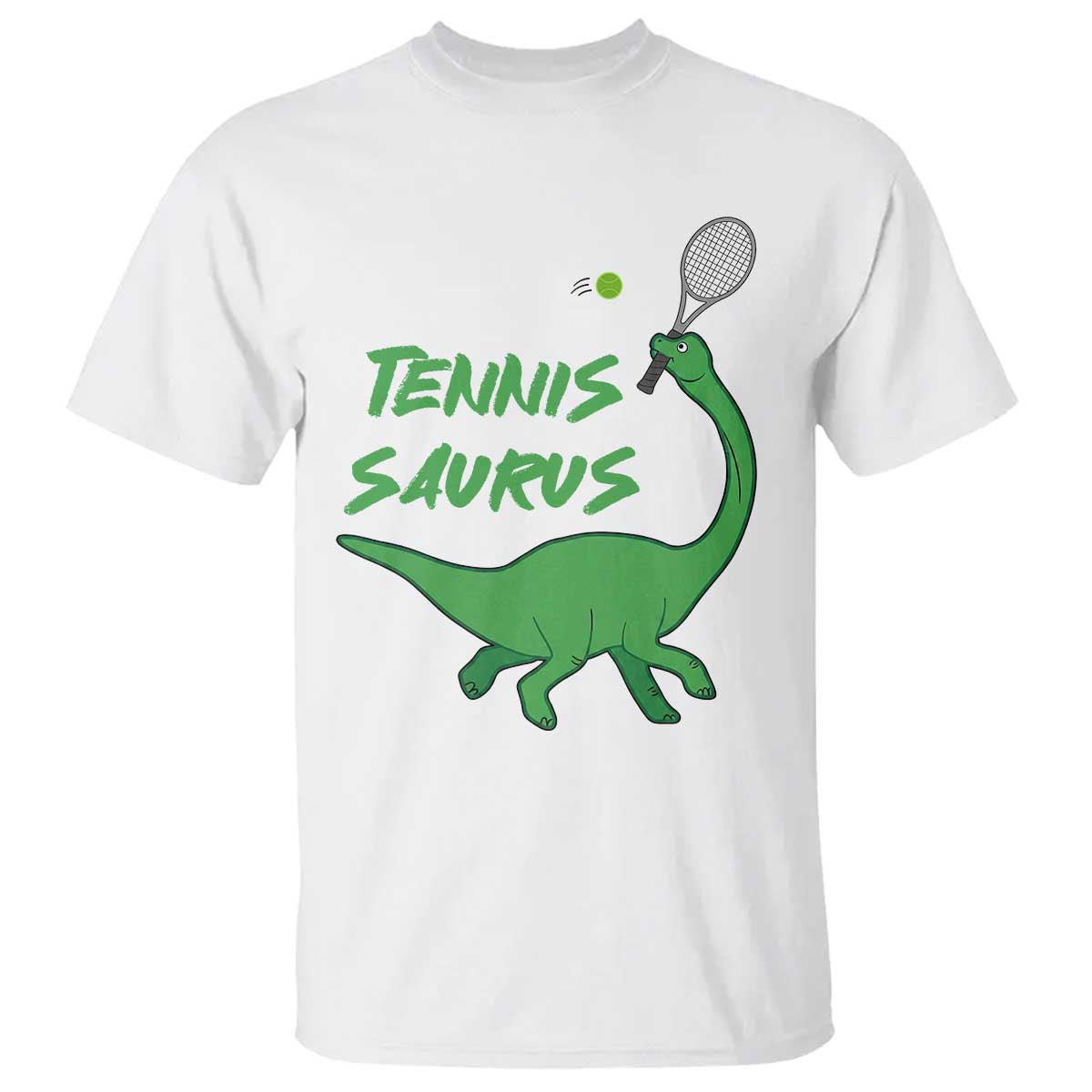 Funny Tennis Dinosaur Tennis Lover T Shirt Gift For Tennis Fans TS12 White Print Your Wear