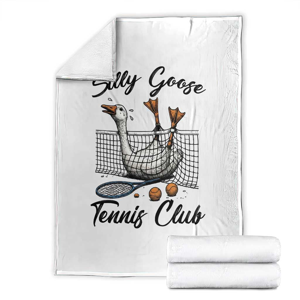 Funny Silly Goose Tennis Club Throw Blanket Tennis Lover Gift TS12 White Print Your Wear