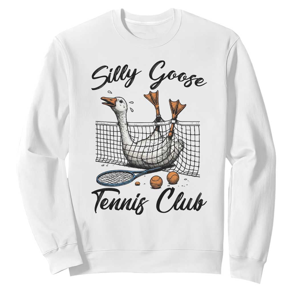 Funny Silly Goose Tennis Club Sweatshirt Tennis Lover Gift TS12 White Print Your Wear