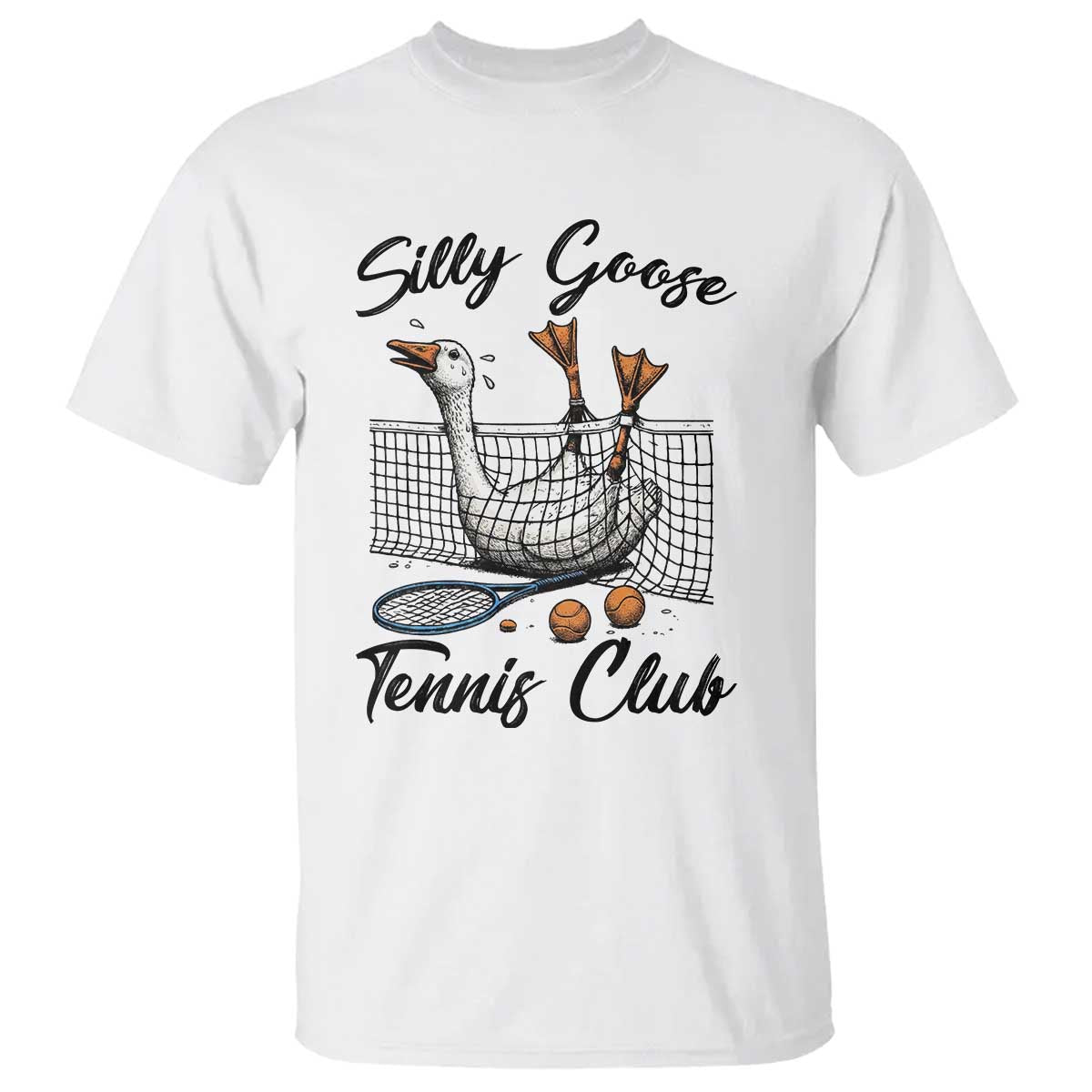 Funny Silly Goose Tennis Club T Shirt Tennis Lover Gift TS12 White Print Your Wear
