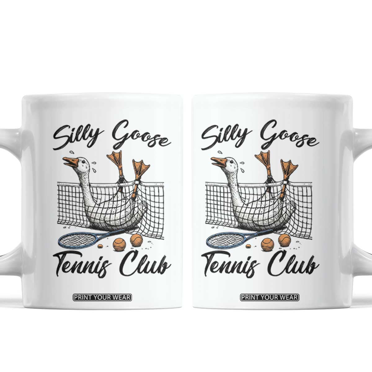 Funny Silly Goose Tennis Club Coffee Mug Tennis Lover Gift TS12 White Print Your Wear