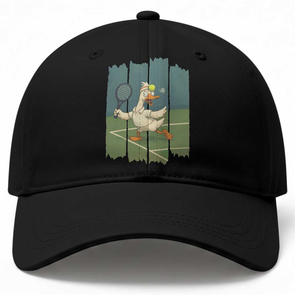 Silly Goose Playing Tennis Baseball Cap Funny Bird Getting Hit By Ball TS12 Print Your Wear