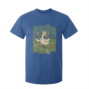 Silly Goose Playing Tennis T Shirt For Kid Funny Bird Getting Hit By Ball TS12 Royal Blue Print Your Wear