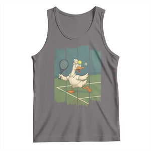 Silly Goose Playing Tennis Tank Top Funny Bird Getting Hit By Ball TS12 Deep Heather Print Your Wear