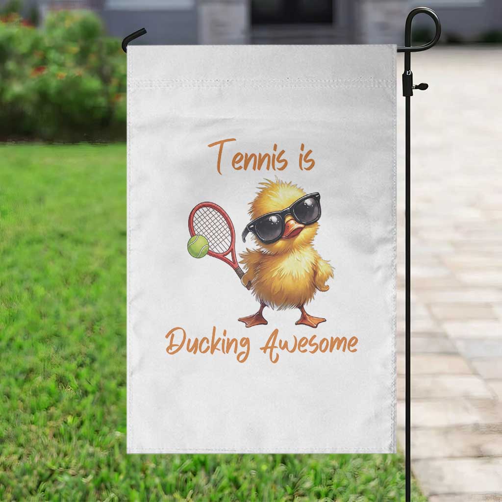 Funny Cute Duck Playing Tennis Garden Flag Ducking Awesome TS12 Print Your Wear