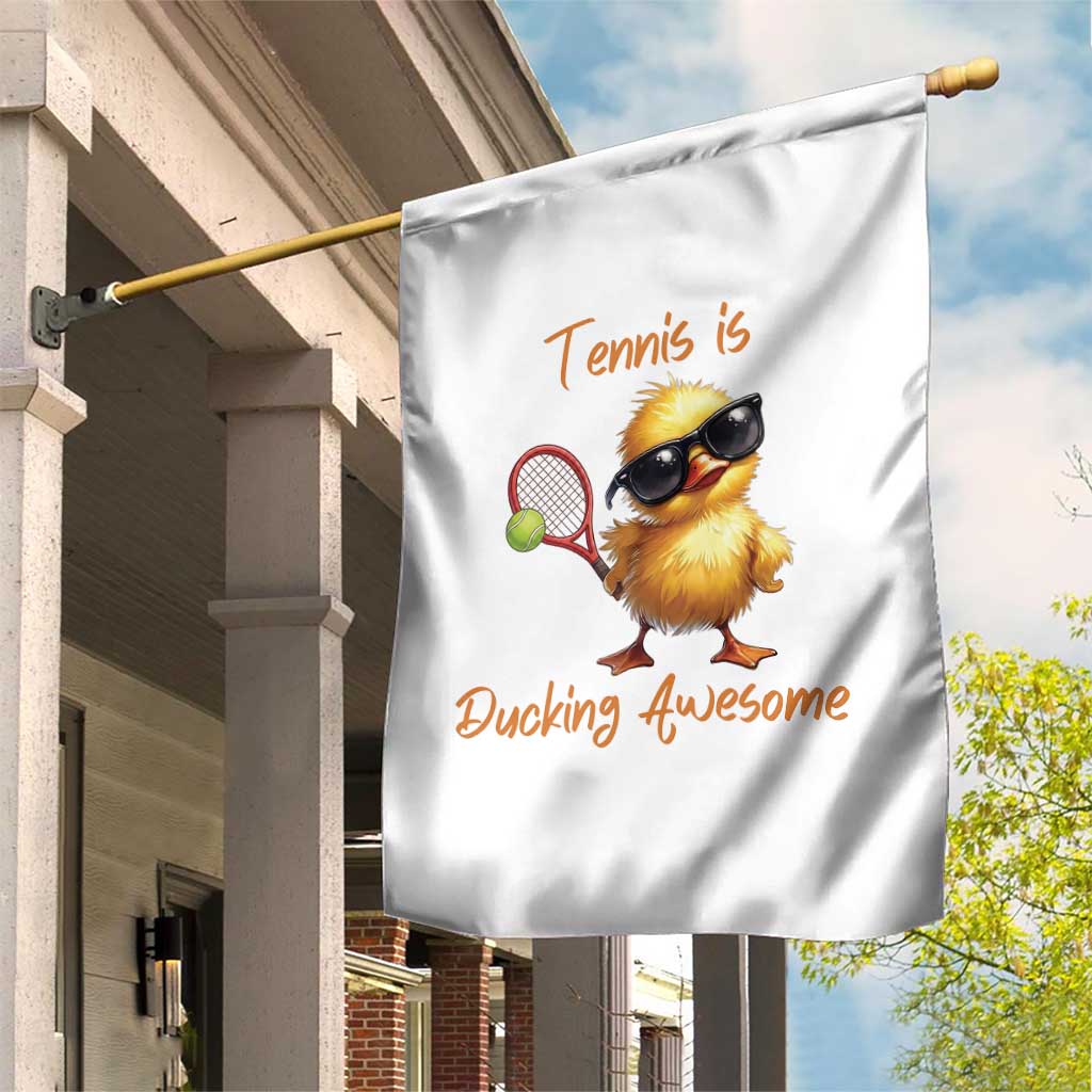 Funny Cute Duck Playing Tennis Garden Flag Ducking Awesome TS12 Print Your Wear