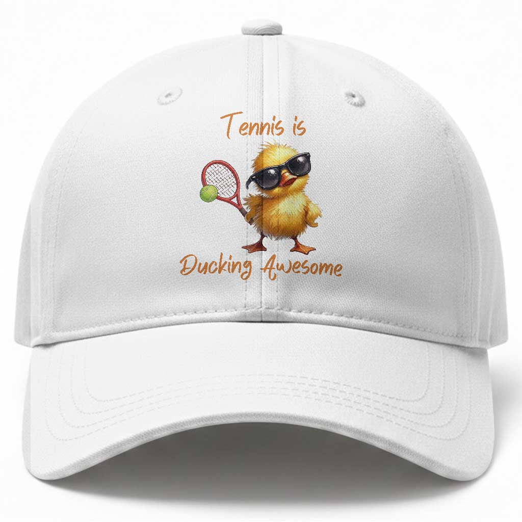 Funny Cute Duck Playing Tennis Baseball Cap Ducking Awesome TS12 Print Your Wear