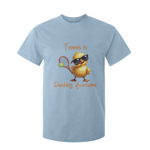 Funny Cute Duck Playing Tennis T Shirt For Kid Ducking Awesome TS12 Light Blue Print Your Wear