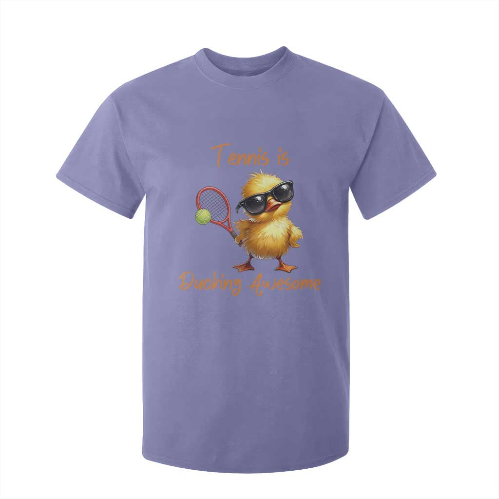 Funny Cute Duck Playing Tennis T Shirt For Kid Ducking Awesome TS12 Violet Print Your Wear