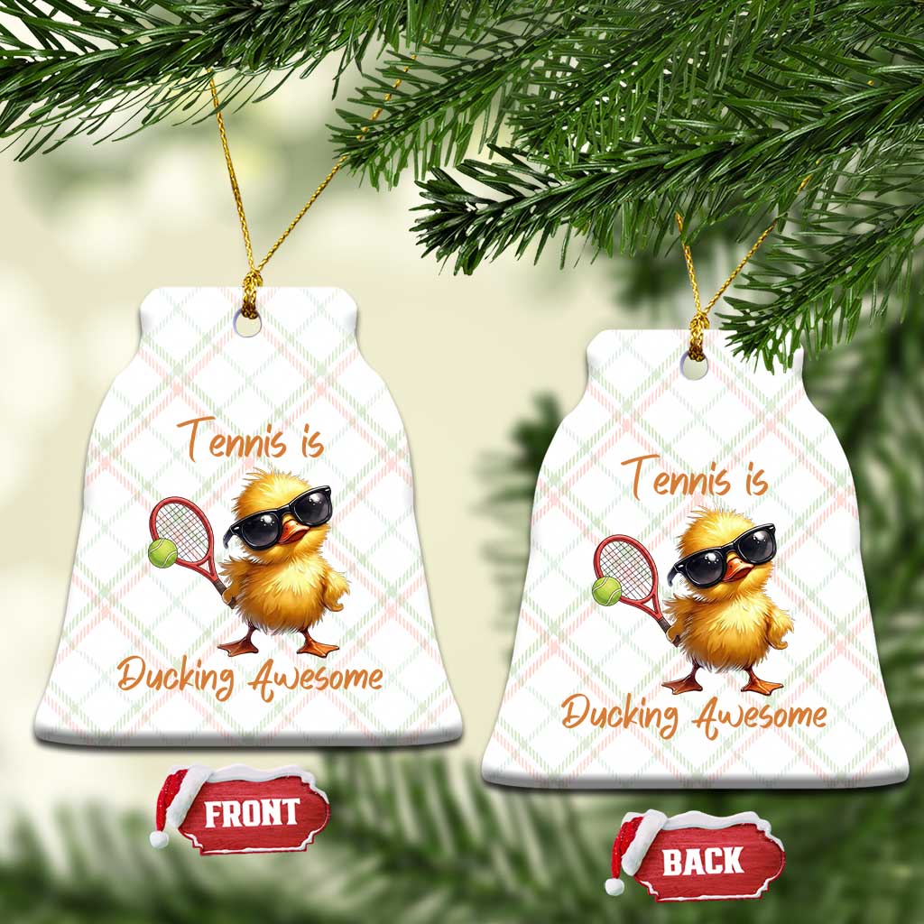 Funny Cute Duck Playing Tennis Ceramic Ornament Ducking Awesome TS12 Print Your Wear