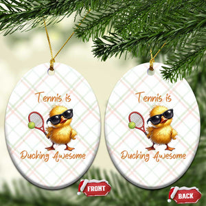 Funny Cute Duck Playing Tennis Ceramic Ornament Ducking Awesome TS12 Print Your Wear