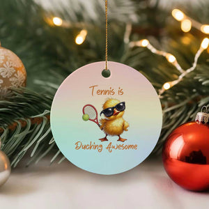 Funny Cute Duck Playing Tennis Ceramic Ornament Ducking Awesome TS12 1pc Pastel Print Your Wear