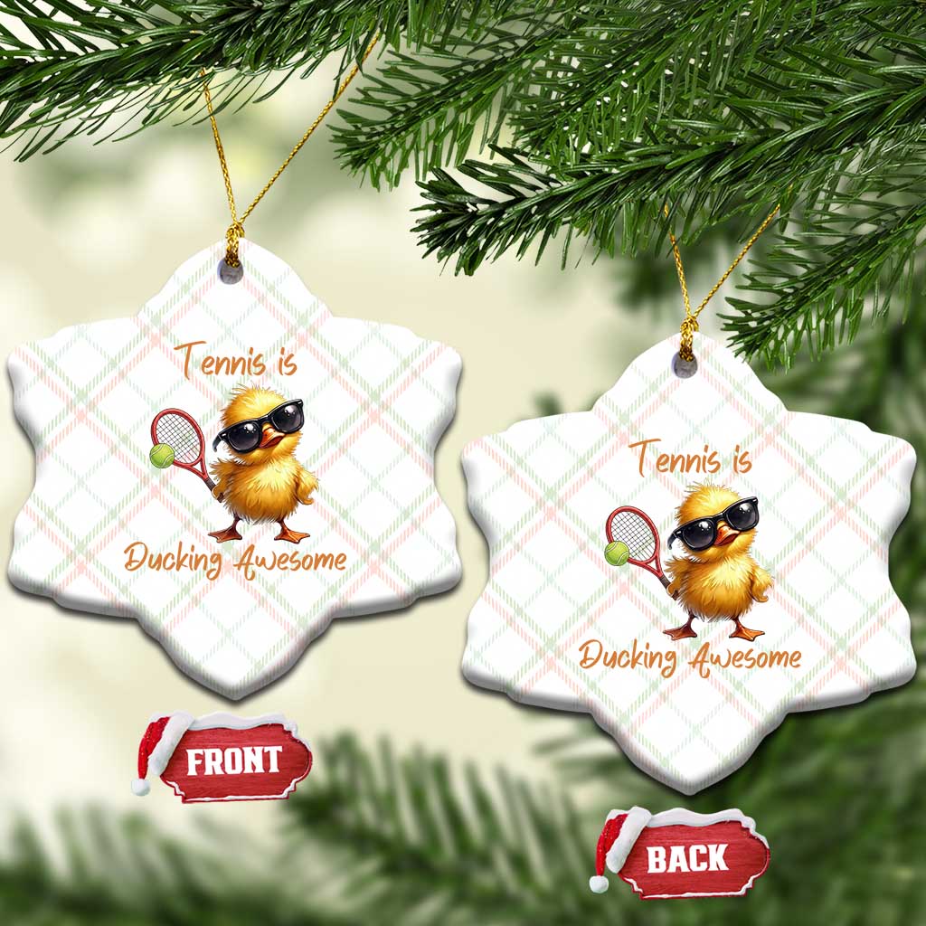 Funny Cute Duck Playing Tennis Ceramic Ornament Ducking Awesome TS12 Print Your Wear