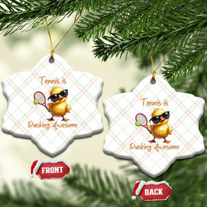 Funny Cute Duck Playing Tennis Ceramic Ornament Ducking Awesome TS12 Print Your Wear