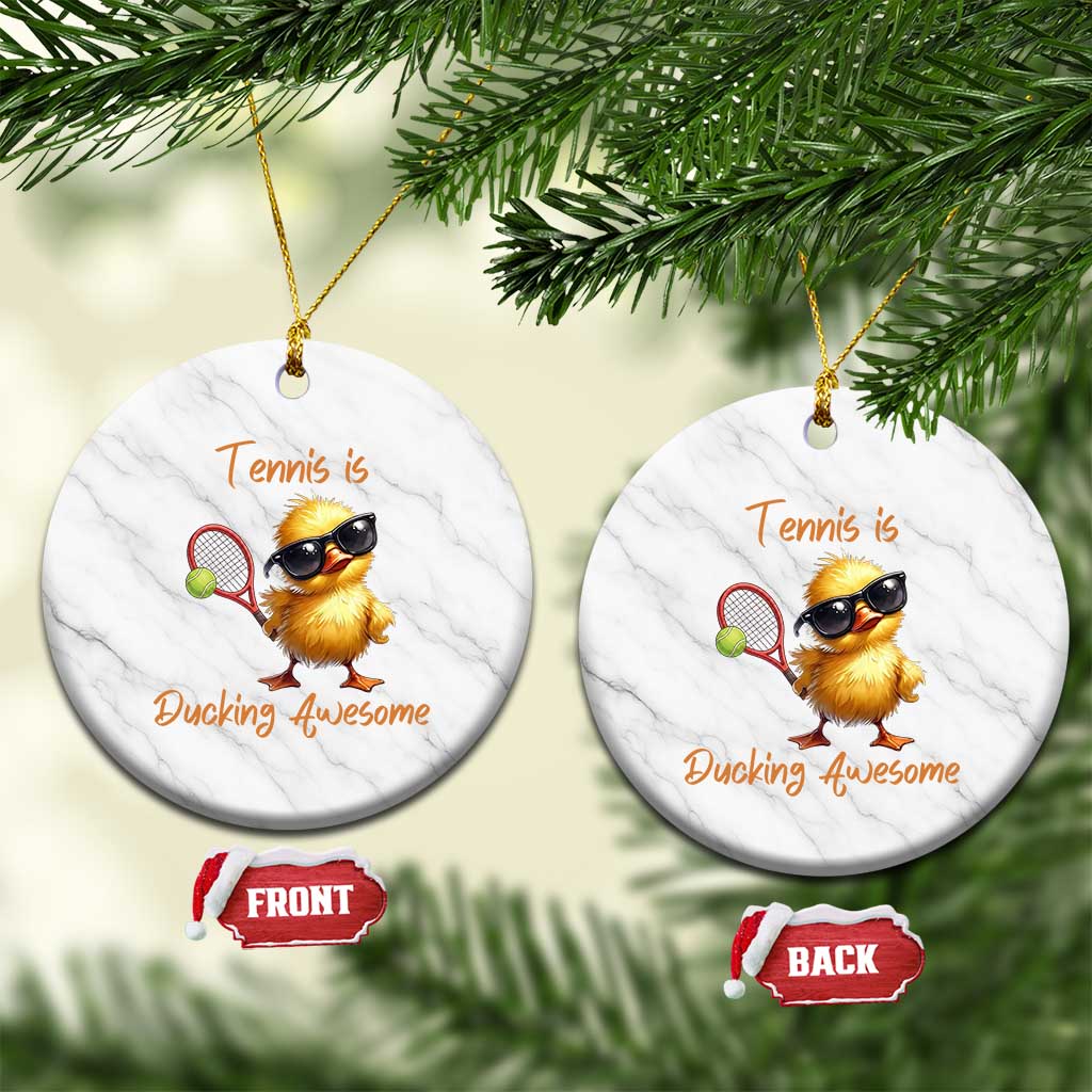 Funny Cute Duck Playing Tennis Ceramic Ornament Ducking Awesome TS12 1pc White Marble Print Your Wear