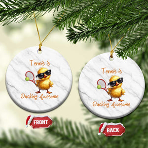 Funny Cute Duck Playing Tennis Ceramic Ornament Ducking Awesome TS12 1pc White Marble Print Your Wear