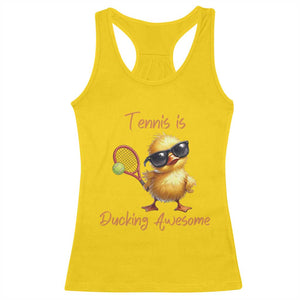 Funny Cute Duck Playing Tennis Racerback Tank Top Ducking Awesome TS12 Daisy Print Your Wear