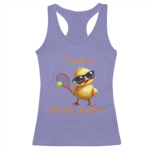 Funny Cute Duck Playing Tennis Racerback Tank Top Ducking Awesome TS12 Violet Print Your Wear
