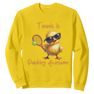 Funny Cute Duck Playing Tennis Sweatshirt Ducking Awesome TS12 Daisy Print Your Wear