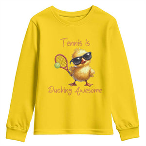 Funny Cute Duck Playing Tennis Youth Sweatshirt Ducking Awesome TS12 Daisy Print Your Wear