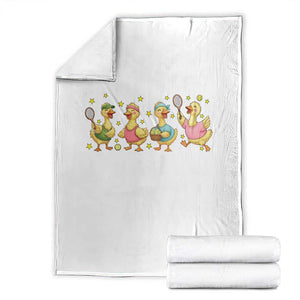 Funny Duck Playing Tennis Throw Blanket Farm Animal Lover TS12 White Print Your Wear