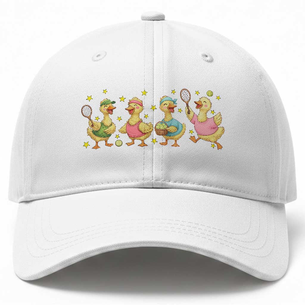 Funny Duck Playing Tennis Baseball Cap Farm Animal Lover TS12 Print Your Wear