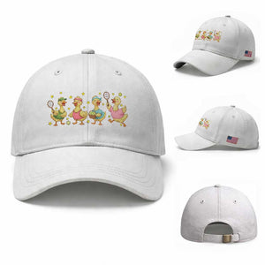 Funny Duck Playing Tennis Baseball Cap Farm Animal Lover TS12 Baseball Cap Universal Fit White Print Your Wear