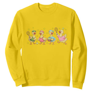 Funny Duck Playing Tennis Sweatshirt Farm Animal Lover TS12 Daisy Print Your Wear