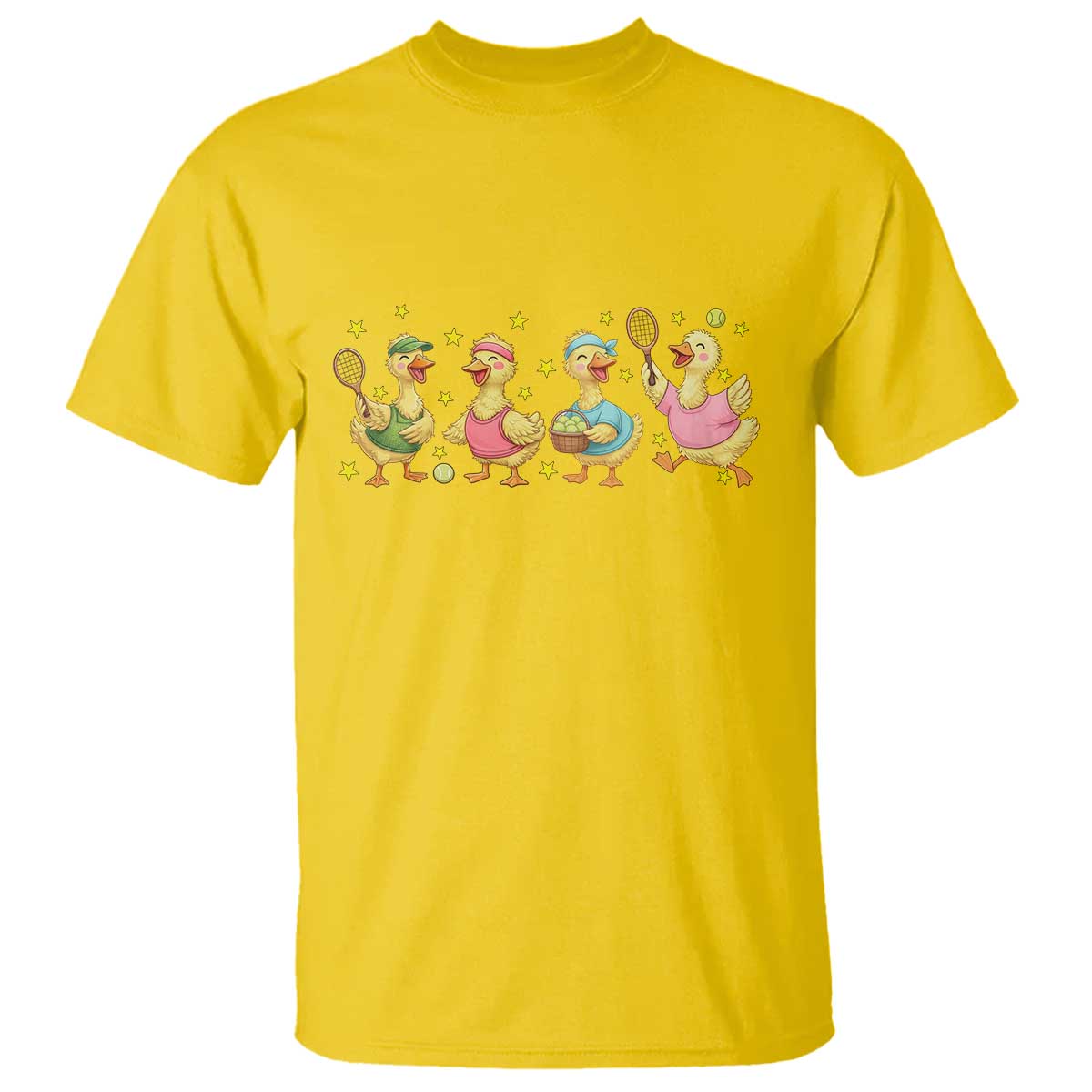 Funny Duck Playing Tennis T Shirt Farm Animal Lover TS12 Daisy Print Your Wear