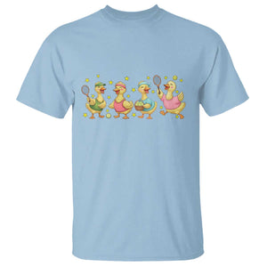 Funny Duck Playing Tennis T Shirt Farm Animal Lover TS12 Light Blue Print Your Wear