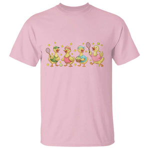 Funny Duck Playing Tennis T Shirt Farm Animal Lover TS12 Light Pink Print Your Wear