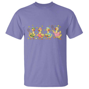 Funny Duck Playing Tennis T Shirt Farm Animal Lover TS12 Violet Print Your Wear