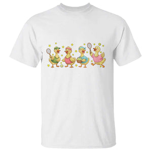 Funny Duck Playing Tennis T Shirt Farm Animal Lover TS12 White Print Your Wear