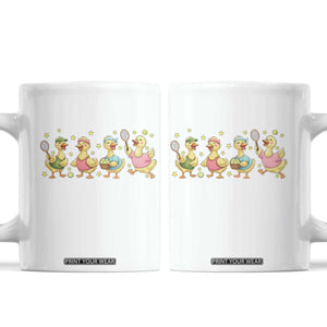 Funny Duck Playing Tennis Coffee Mug Farm Animal Lover TS12 White Print Your Wear