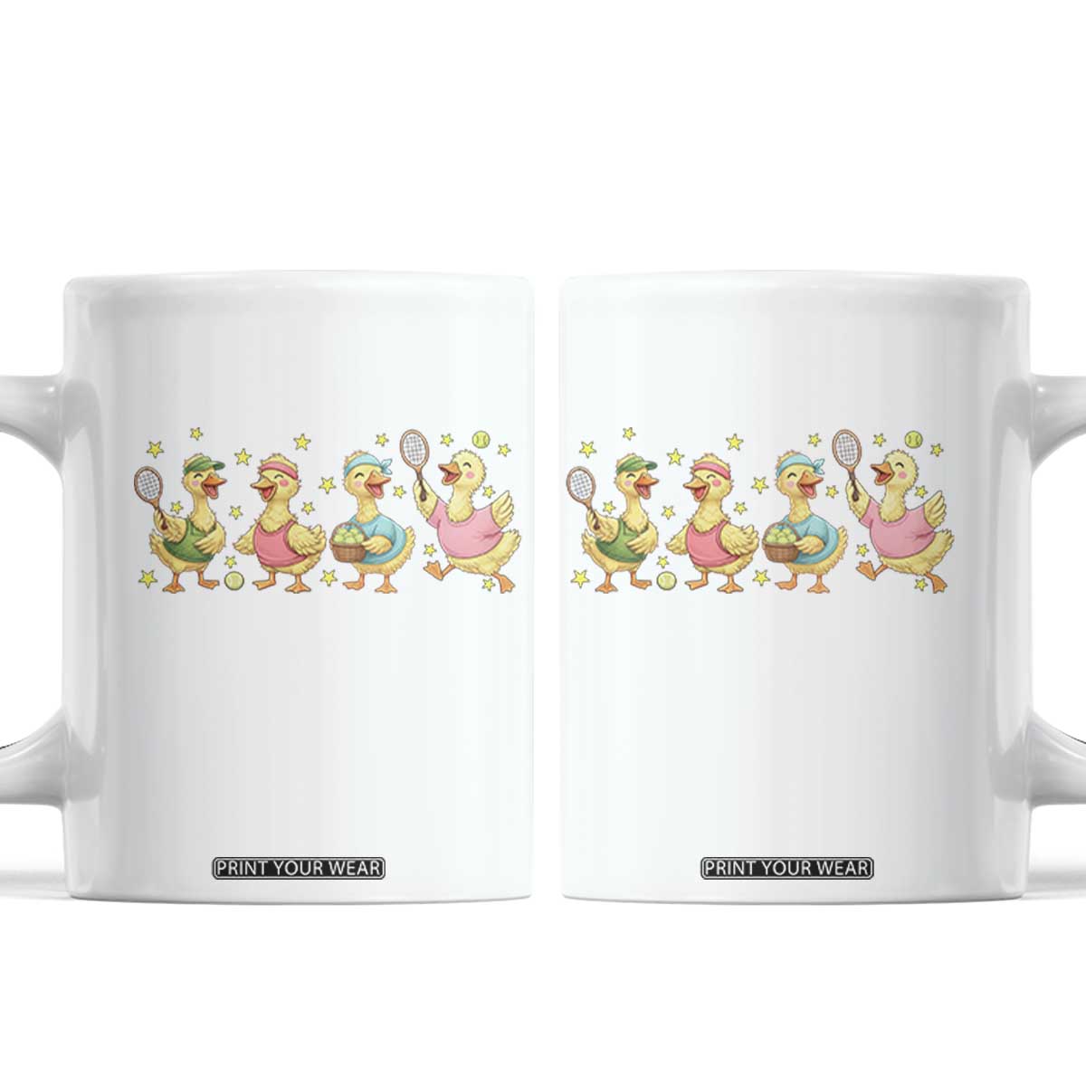 Funny Duck Playing Tennis Coffee Mug Farm Animal Lover TS12 White Print Your Wear