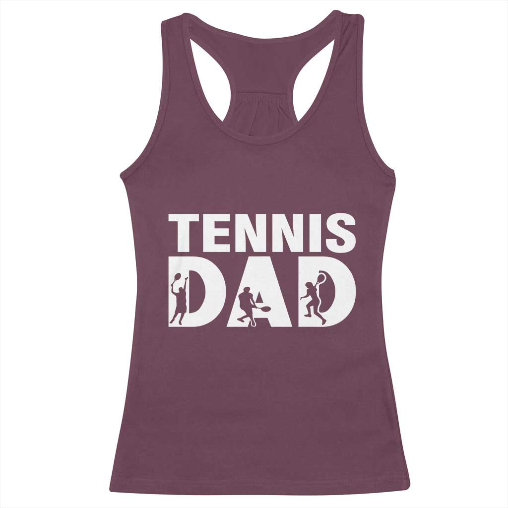 Funny Tennis Dad Life Racerback Tank Top Tennis Player Gift TS12 Maroon Print Your Wear