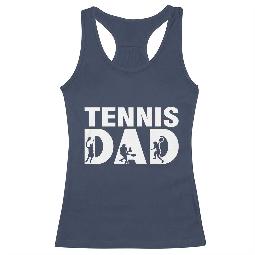 Funny Tennis Dad Life Racerback Tank Top Tennis Player Gift TS12 Navy Print Your Wear