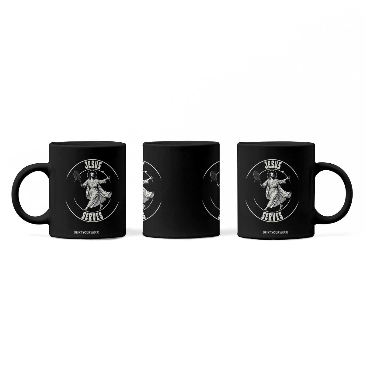 Christian Tennis Funny Gift For Believers Coffee Mug Jesus Serves TS12 Print Your Wear