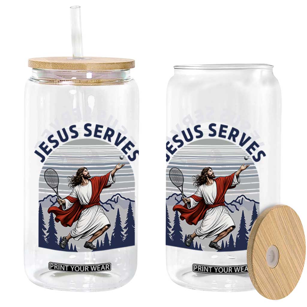 Christian Tennis Lover Gift Glass Can Funny Christian Gift TS12 Print Your Wear