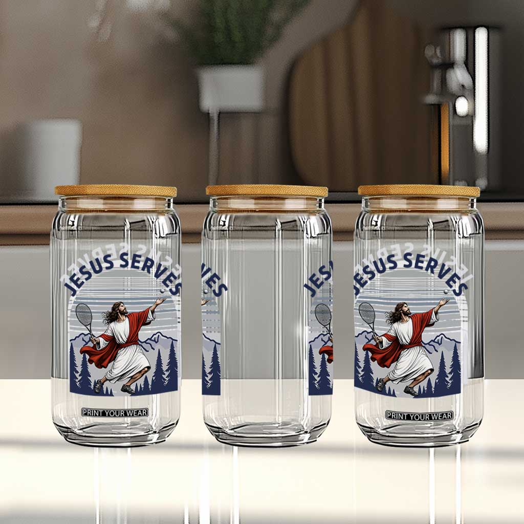 Christian Tennis Lover Gift Glass Can Funny Christian Gift TS12 Print Your Wear