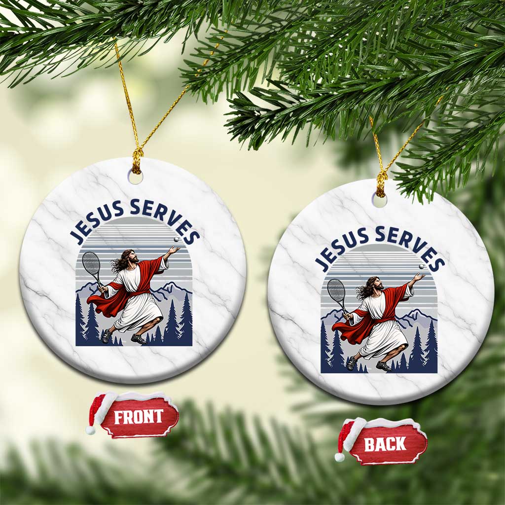 Christian Tennis Lover Gift Ceramic Ornament Funny Christian Gift TS12 1pc White Marble Print Your Wear